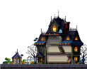 月夜下的万圣节住宅