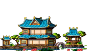 荷塘庭院瓦屋房