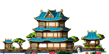 荷塘庭院瓦屋房
