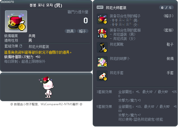 봉봉 포니 모자 Tooltip