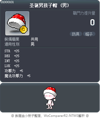 圣诞男孩子帽 Tooltip