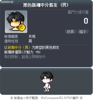 黑色新潮中分假发 Tooltip