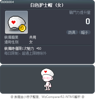 白色护士帽 Tooltip