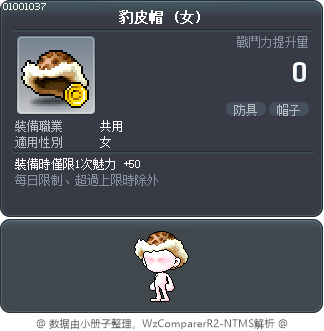 豹皮帽 Tooltip