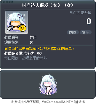 时尚达人假发（女） Tooltip