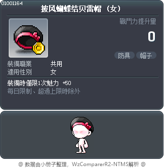 披风蝴蝶结贝雷帽 Tooltip