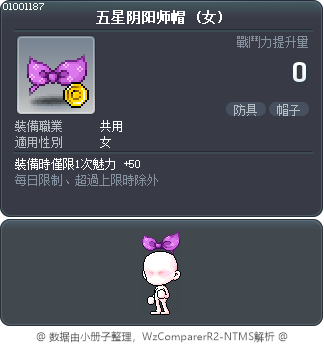 五星阴阳师帽 Tooltip