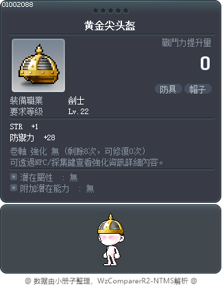 黄金尖头盔 Tooltip
