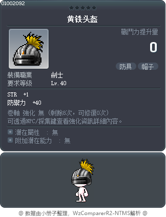 黄铁头盔 Tooltip