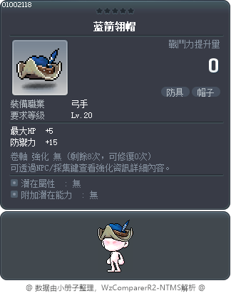蓝箭翎帽 Tooltip