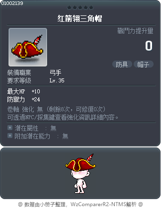 红箭翎三角帽 Tooltip