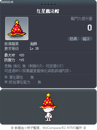 红星魔法帽 Tooltip