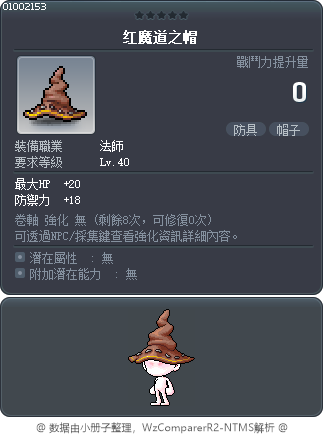 红魔道之帽 Tooltip