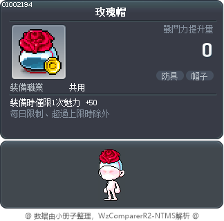 玫瑰帽 Tooltip