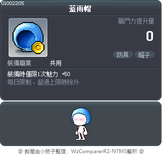 蓝雨帽 Tooltip