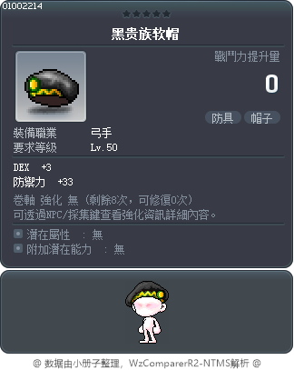 黑贵族软帽 Tooltip