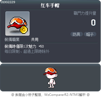 红车手帽 Tooltip