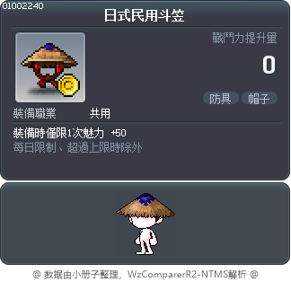 日式民用斗笠 Tooltip