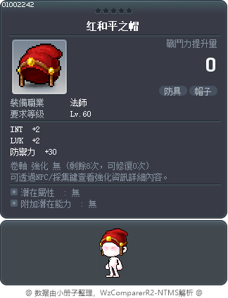红和平之帽 Tooltip