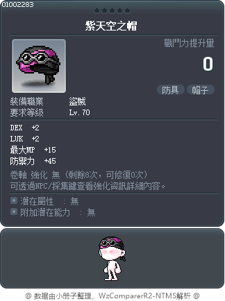 紫天空之帽 Tooltip