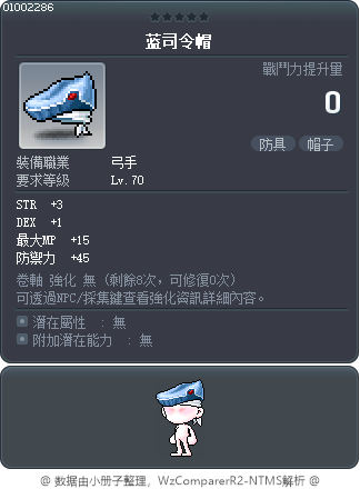 蓝司令帽 Tooltip