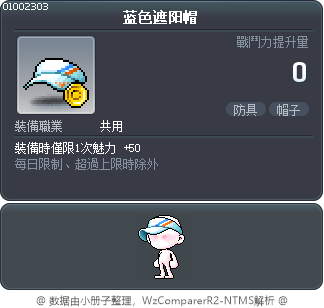 蓝色遮阳帽 Tooltip