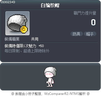 白编织帽 Tooltip