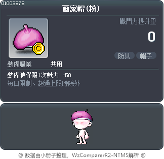 画家帽(粉) Tooltip