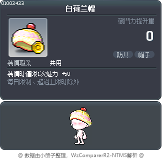 白荷兰帽 Tooltip