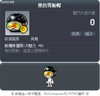 黑色雪板帽 Tooltip
