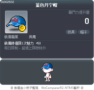蓝色丹宁帽 Tooltip
