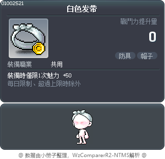 白色发带 Tooltip
