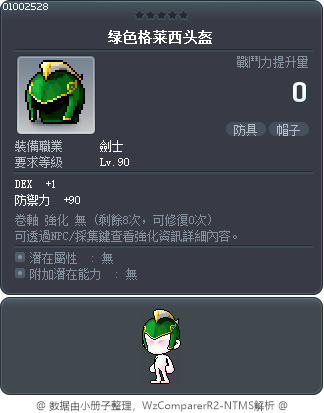 绿色格莱西头盔 Tooltip