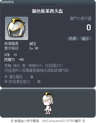 银色格莱西头盔 Tooltip