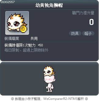 幼黄独角狮帽 Tooltip