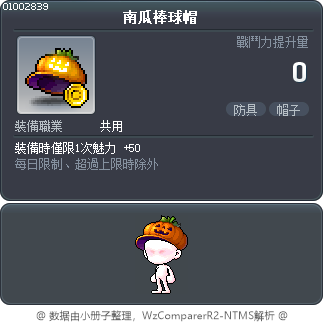 南瓜棒球帽 Tooltip