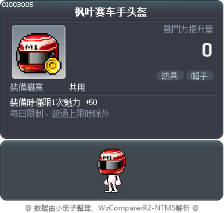 枫叶赛车手头盔 Tooltip