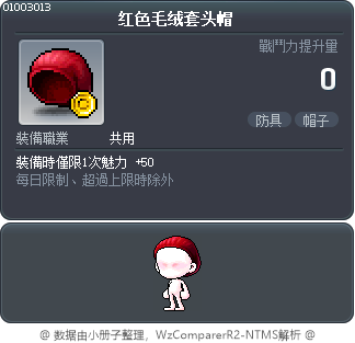 红色毛绒套头帽 Tooltip