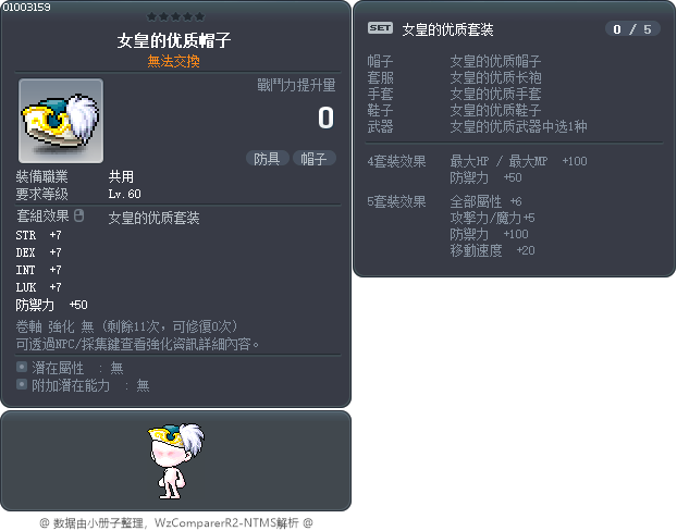 女皇的优质帽子 Tooltip