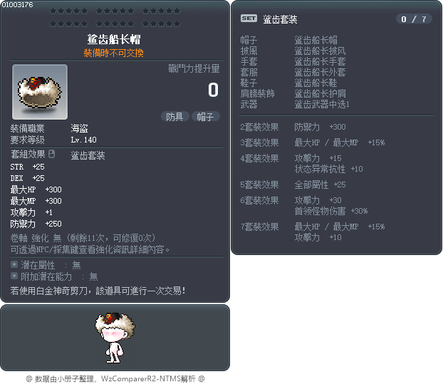 鲨齿船长帽 Tooltip