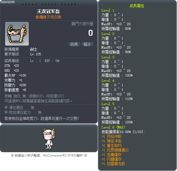 无双冠军盔 Tooltip