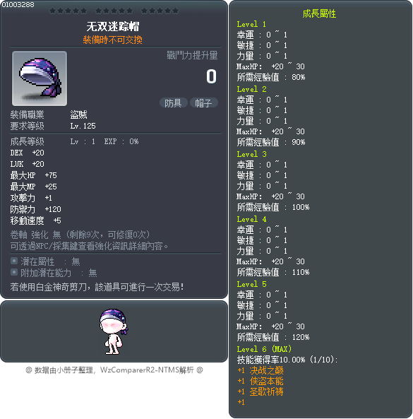 无双迷踪帽 Tooltip