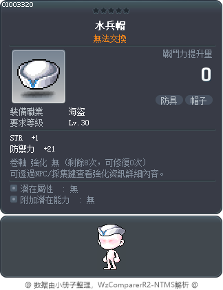 水兵帽 Tooltip