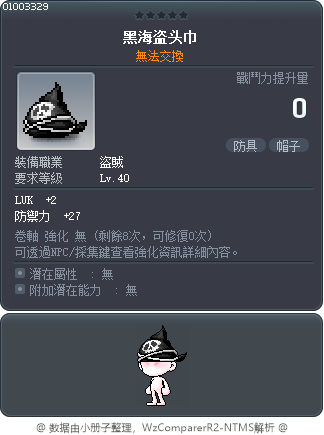 黑海盗头巾 Tooltip
