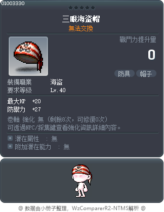 三眼海盗帽 Tooltip