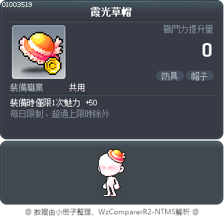 霞光草帽 Tooltip