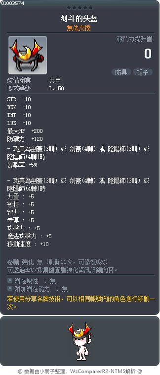 剑斗的头盔 Tooltip