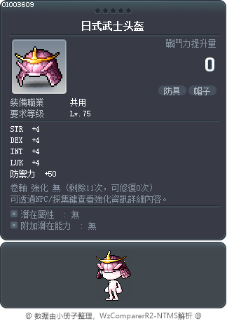 日式武士头盔 Tooltip