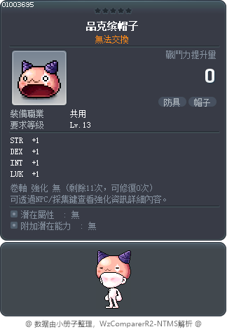品克缤帽子 Tooltip
