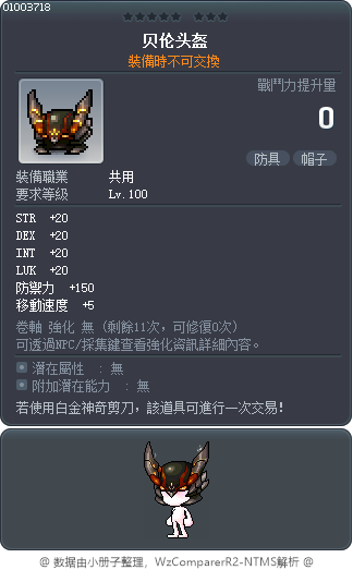 贝伦头盔 Tooltip